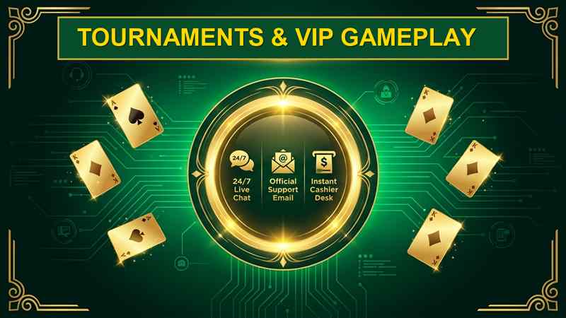 Boss Rummy Features tournament lobbies and multiplayer table games